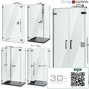 Shower enclosures and doors Radaway | Arta black set 103