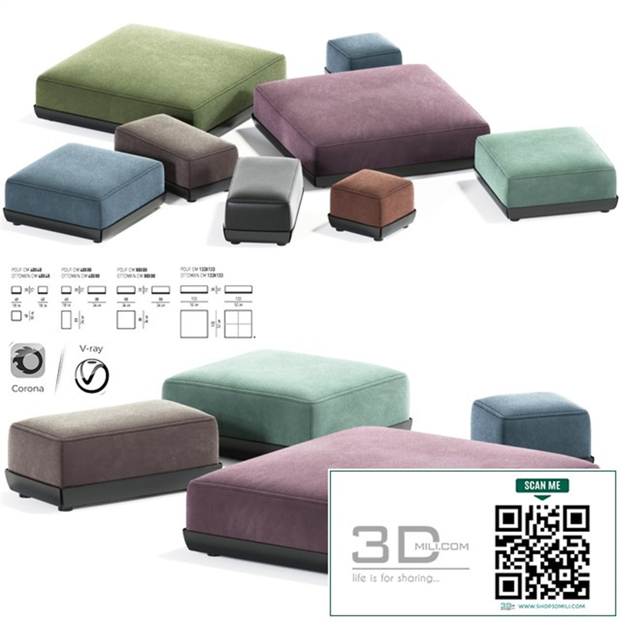 Minotti West Ottoman Collection