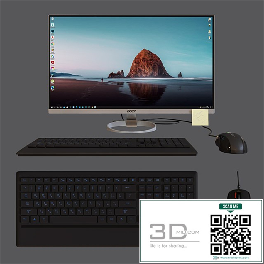 Acer_h277 monitor, canyon keyboard, a4tech_x7 mouse