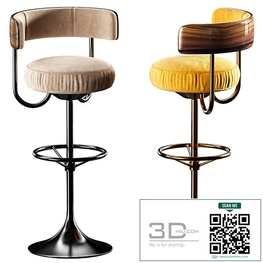 Revolving Metal Brass Bar Stool