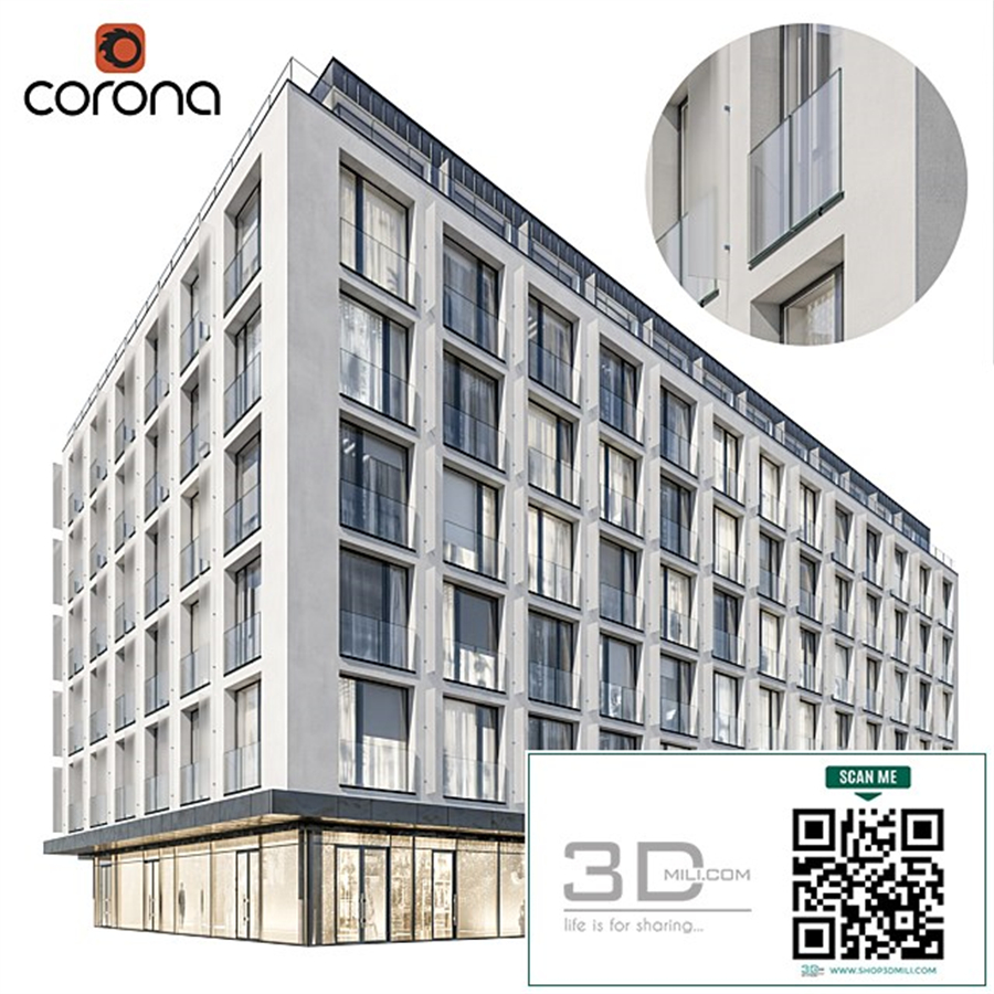 Modern residential building 05 | night
