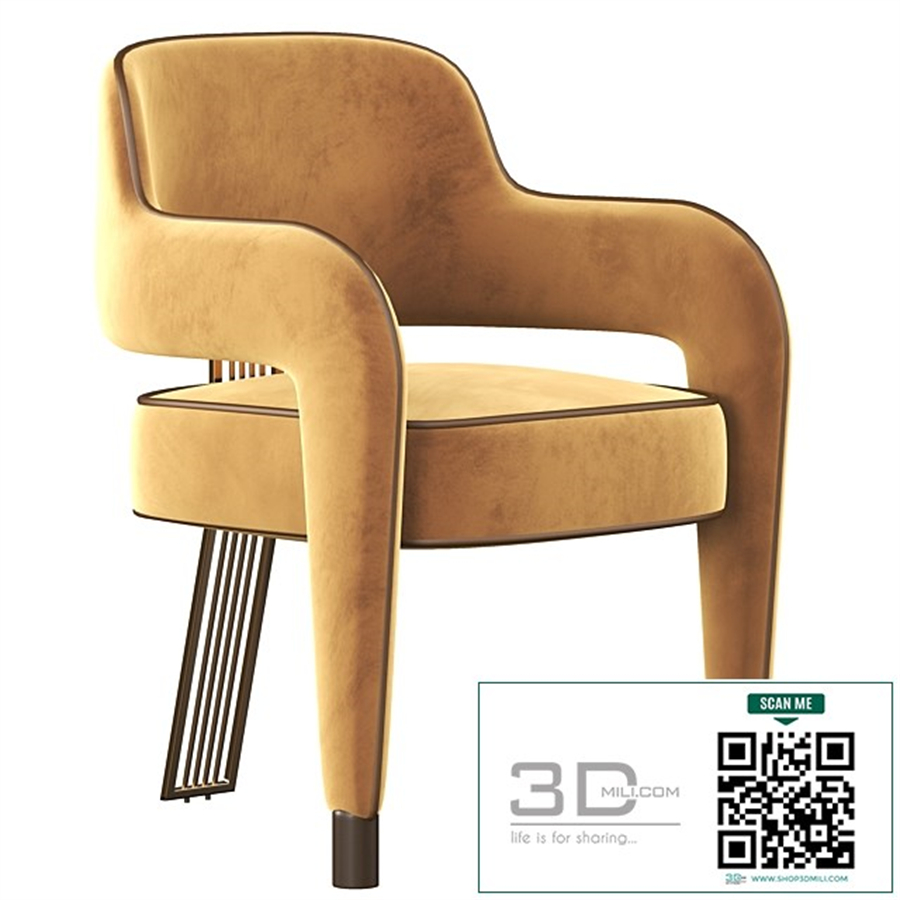 Invicta Ii Dining Chair with Metal Gilded Back Leg