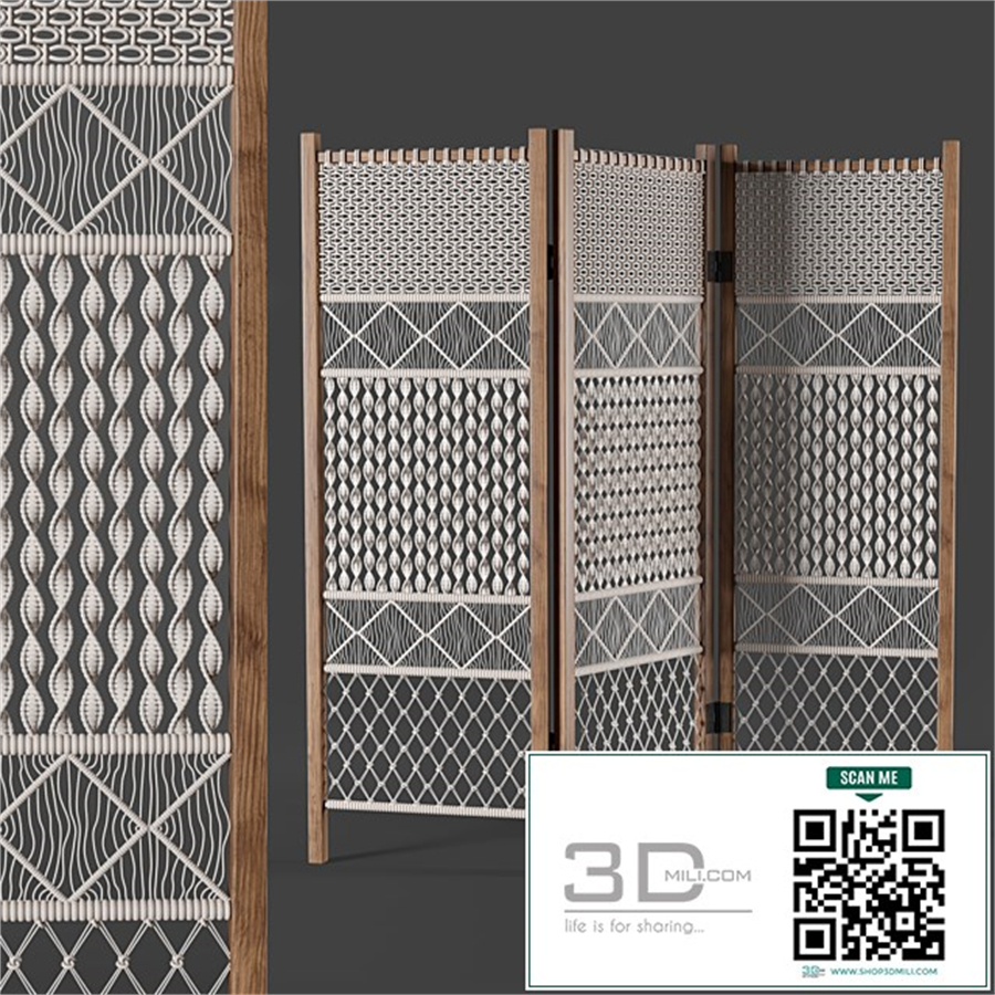 Macrame room divider
