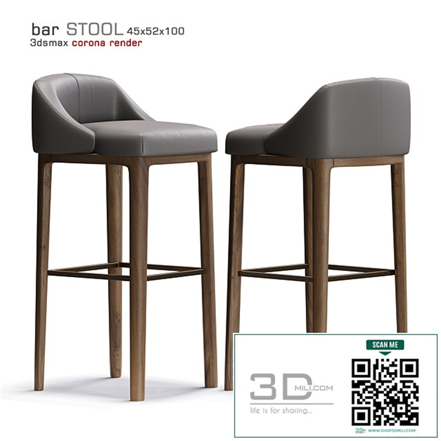 Bar stool corona render