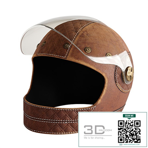 Leather moto helmet 3