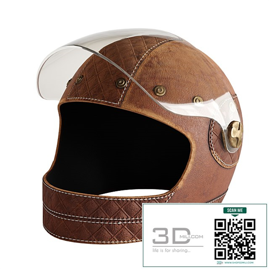 Leather moto helmet 3