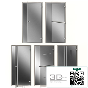 Glass metal swing door