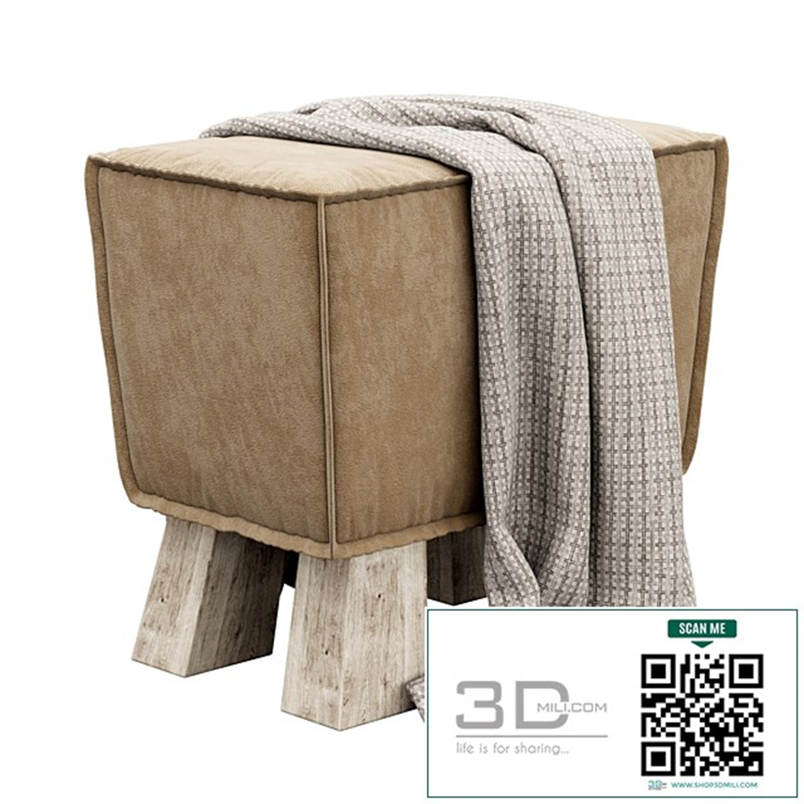 Carmela Cottage Ottoman by Union Rustic