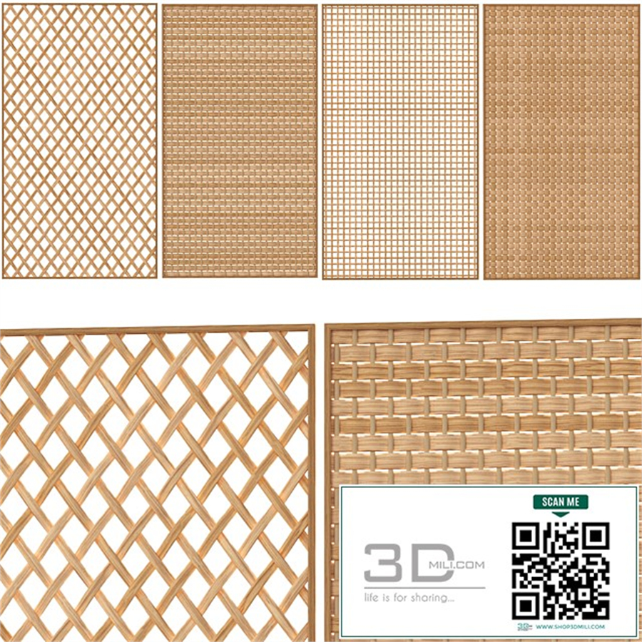 Decorative rattan partition 02