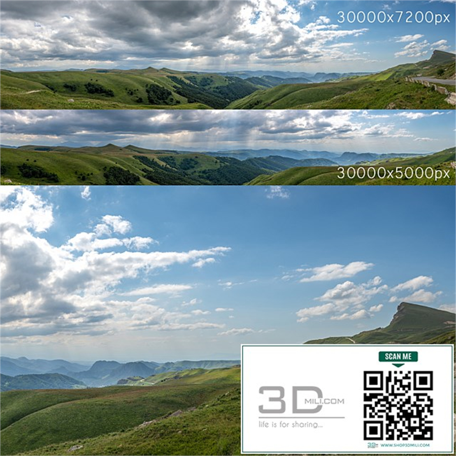 Panorama with mountains. 2 pcs. 30k