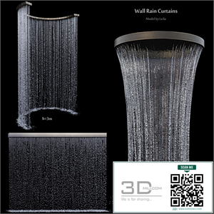 Wall rain curtain waterfall