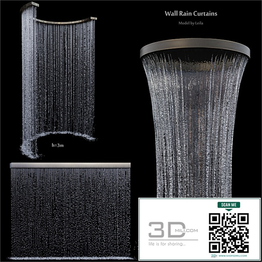 Wall rain curtain waterfall