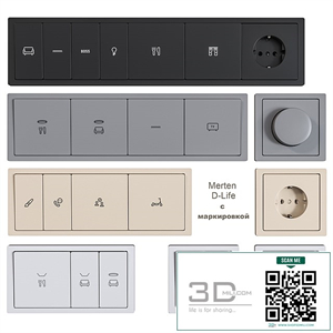 Schneider Electric sockets and switches with markings
