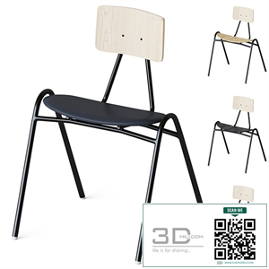 Leather and wood chair Tuoli 53 | Isku