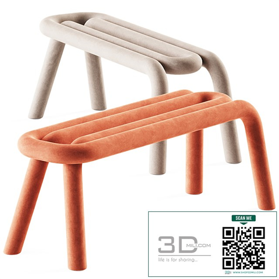 Bench Bold by Mustache / Upholstered bench
