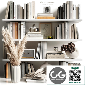 White shelves