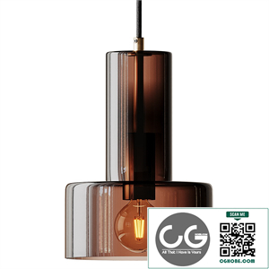Hubsch Glass Pendant Lamp in Brown