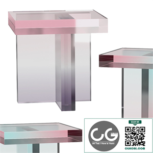 Tables Made With Dyed Acrylic Resin