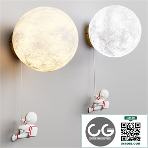 Creative Astronaut Moon Wall Lamp