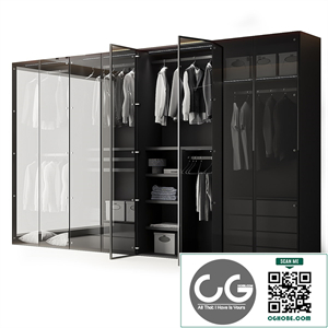 Modern Aluminum Glass Door Wardrobe