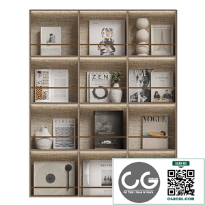 Decorative shelf with vinyl records 05