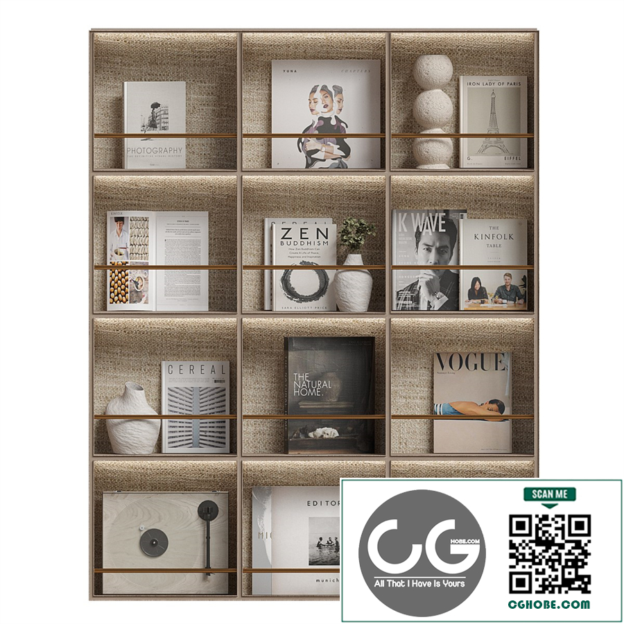 Decorative shelf with vinyl records 05