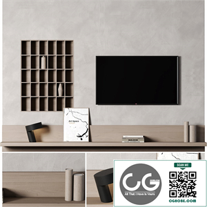 tv wall set 01 minimal