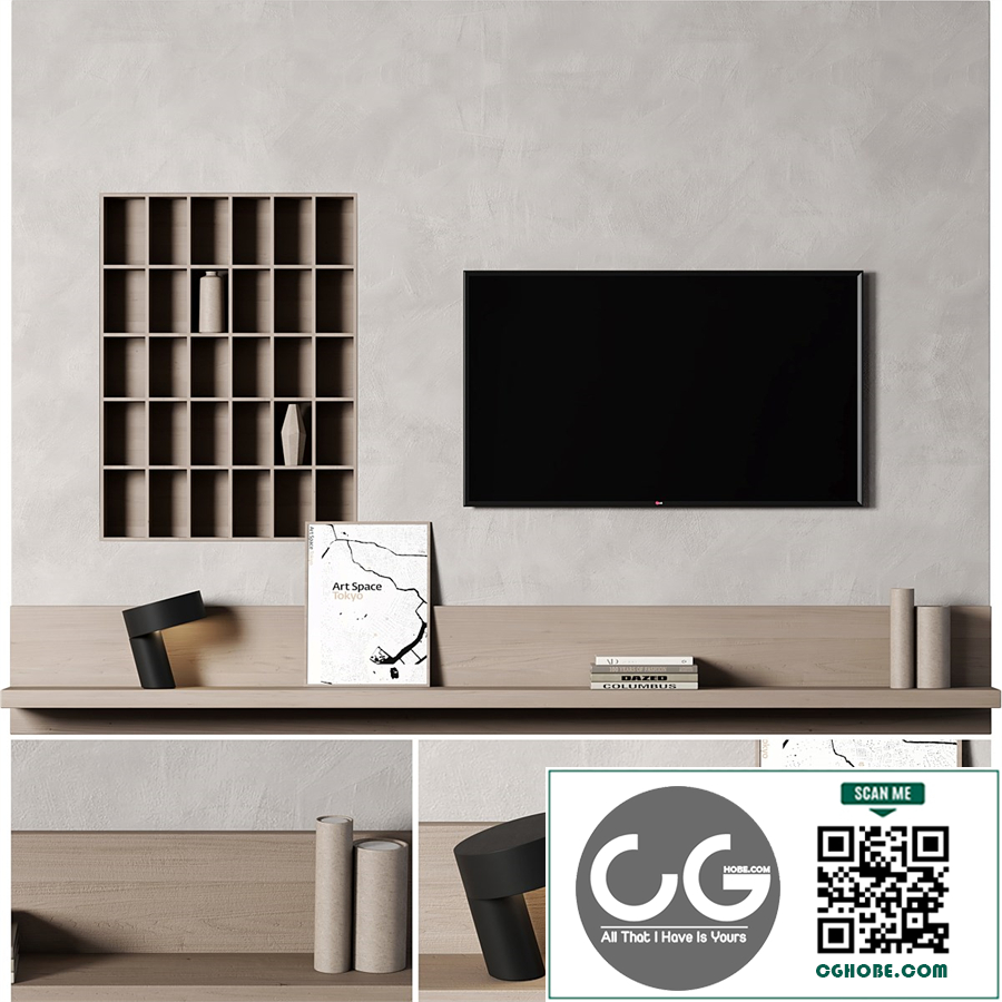 tv wall set 01 minimal