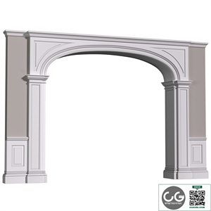 Arched interior doorway in a classic style.