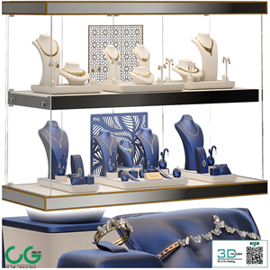 Jewelry showcase for a store 2. Jewelry stand. Display