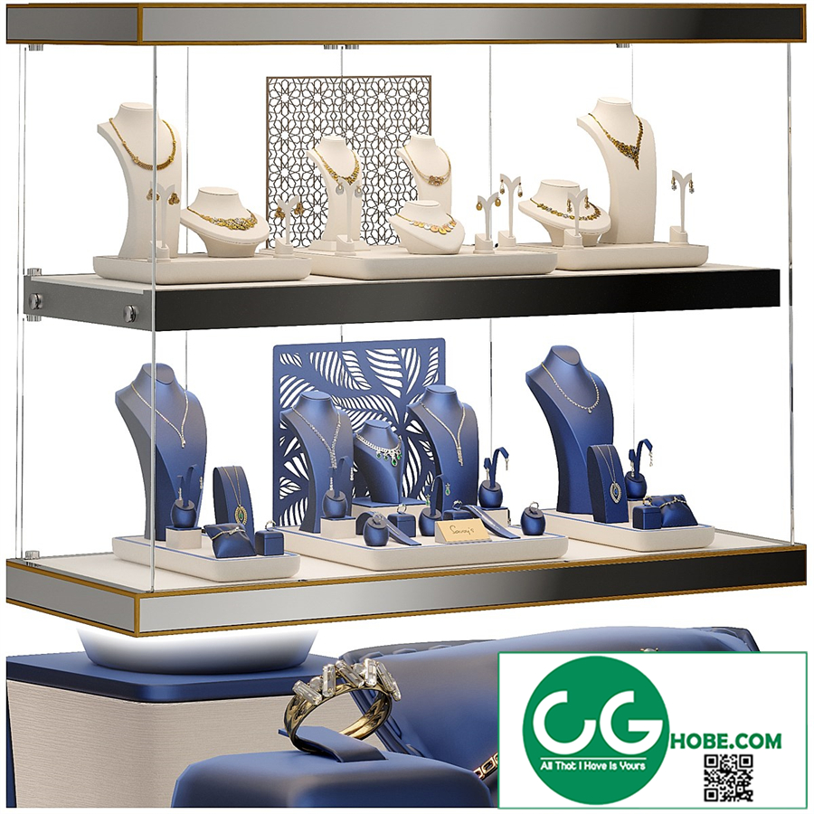 Jewelry showcase for a store 2. Jewelry stand. Display
