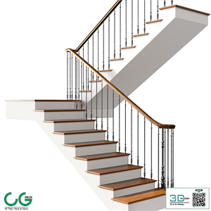 Modern Staircase in a classic style.Classic Modern Art Deco interior Stair