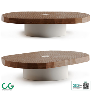 Craft oval coffee table by Pierre Augustin Rose