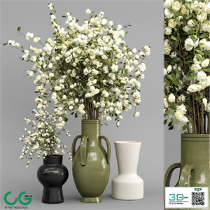 Plants Bouquet Collection In Concrete Pots - Set 948