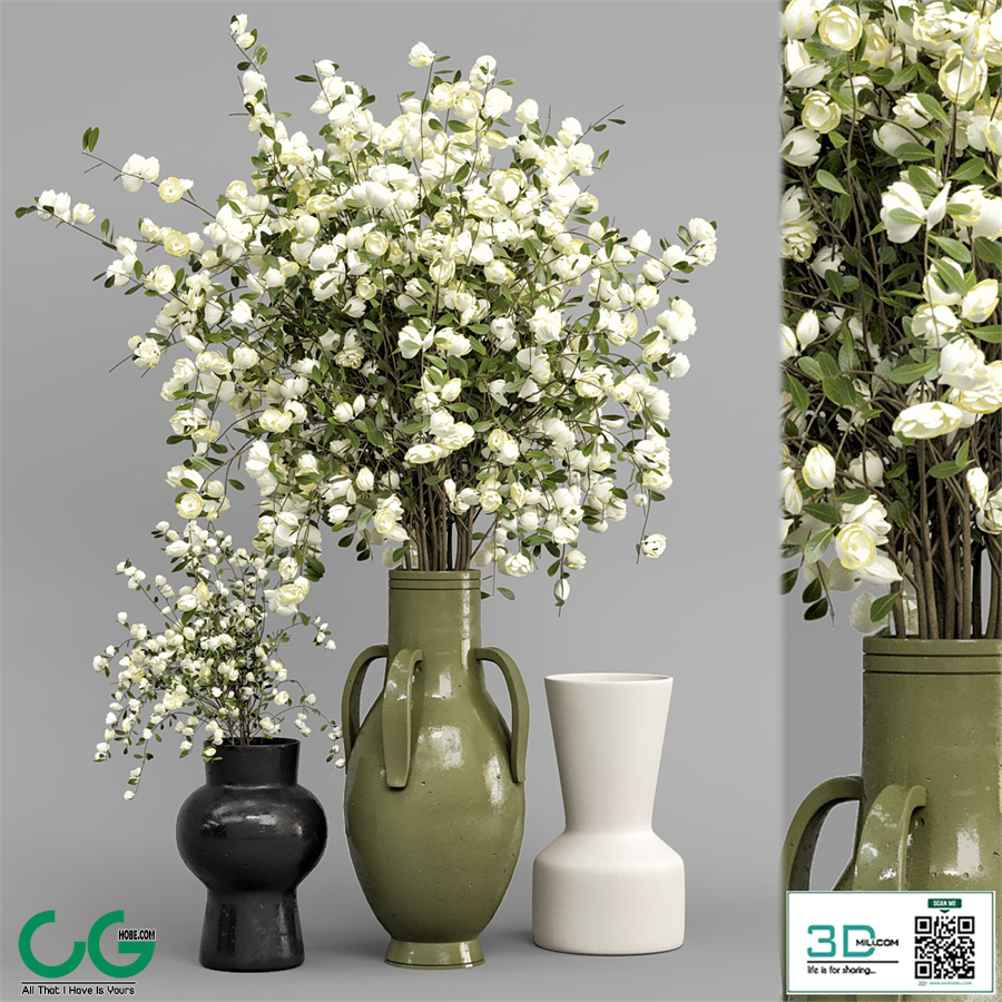 Plants Bouquet Collection In Concrete Pots - Set 948