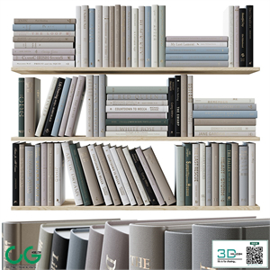 Set of books colored pastel colors