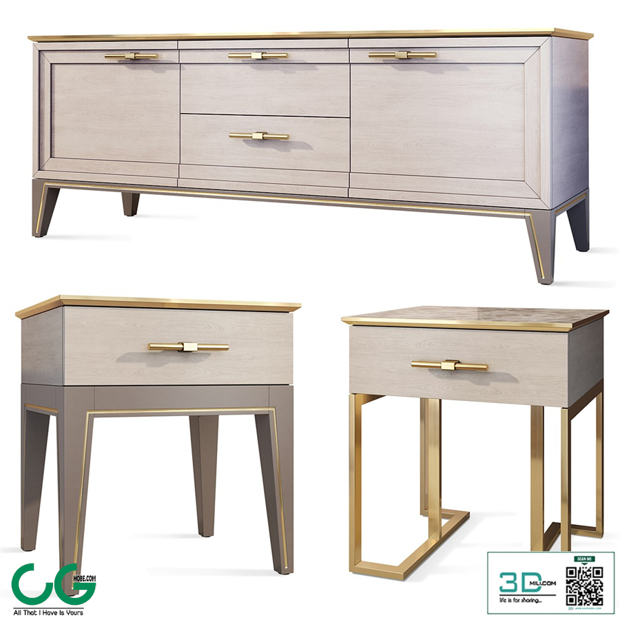 Chest of drawers and bedside table Palmari Dana