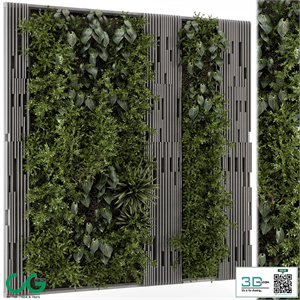 Indoor Wall Vertical Garden in Wooden Base - Set 864