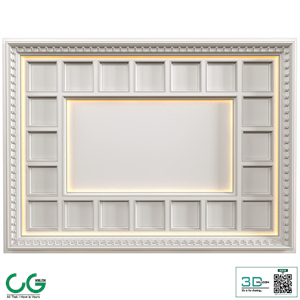 Art Deco coffered illuminated ceiling.Modern coffered illuminated ceiling