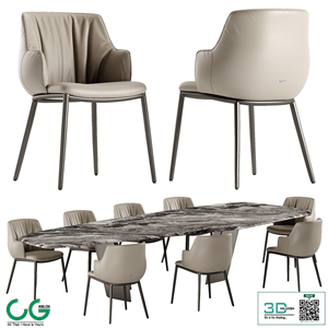 Cattelan Italia Senator table Rihanna chair set