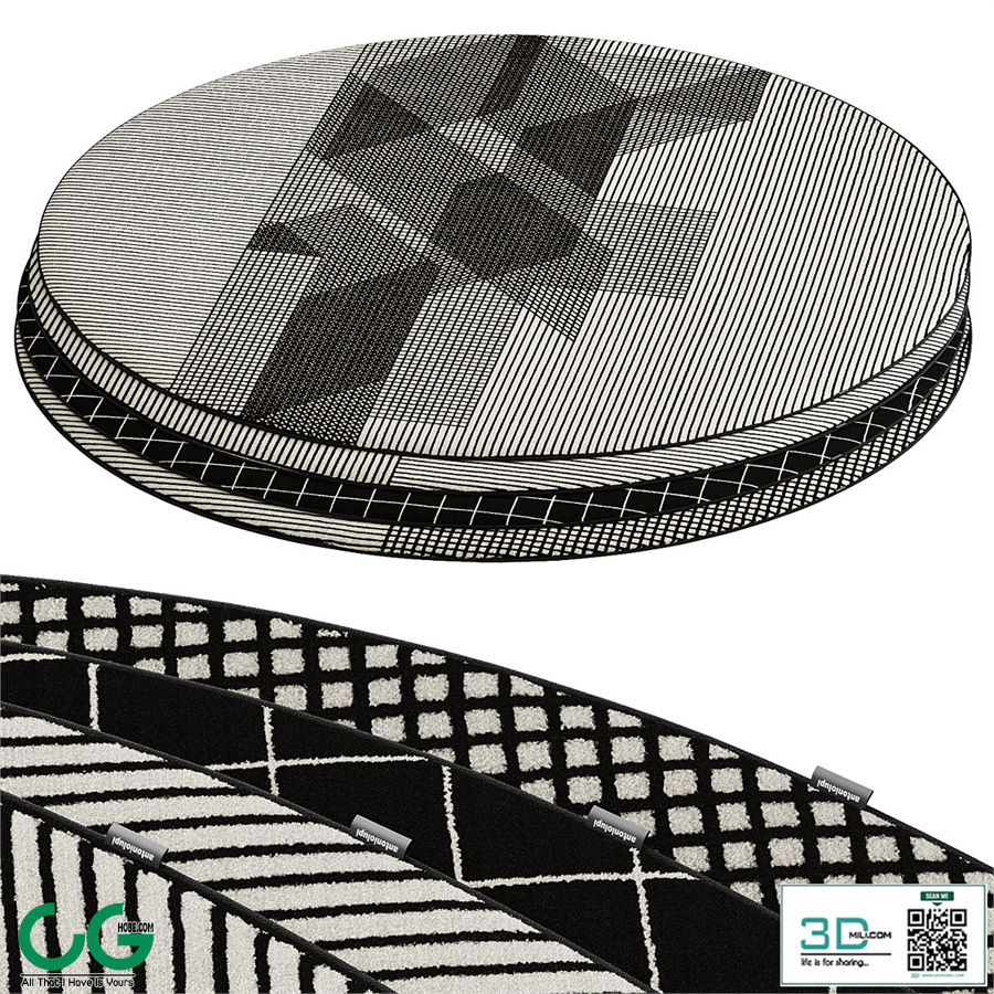 Round carpet set 01