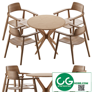 Table Alden with chairs Samurai
