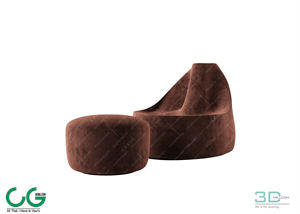 Foot Lazy Sofa 3D 07 Model
