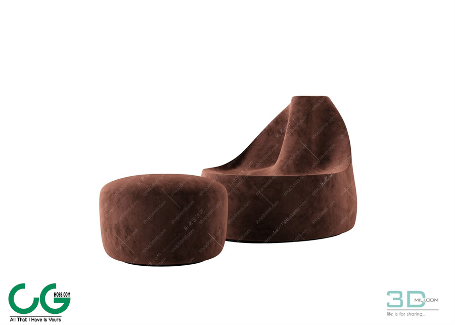 Foot Lazy Sofa 3D 07 Model