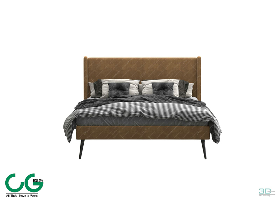 Modern Double Bed 100 3dsmax File