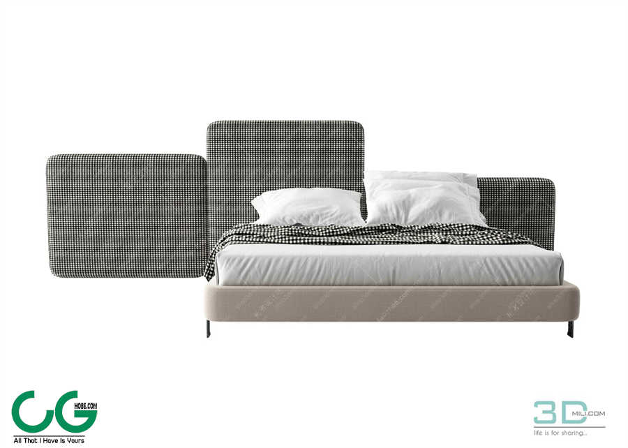 Modern Double Bed 102 3dsmax File
