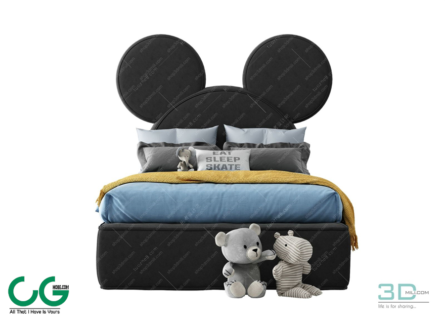Modern Double Bed 104 3dsmax File