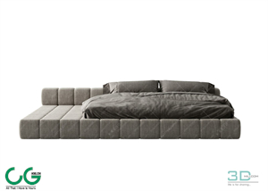 Modern Double Bed 19 3dsmax File
