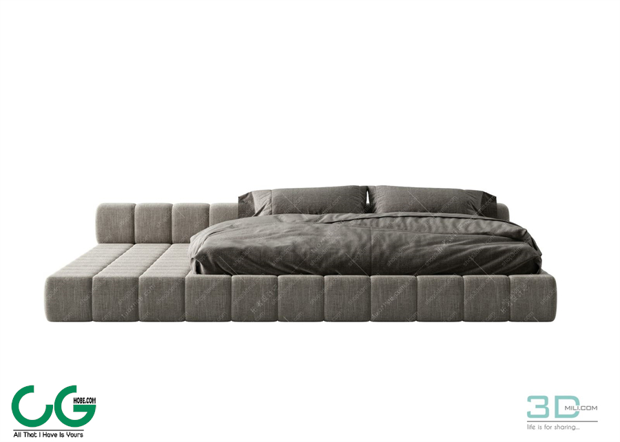Modern Double Bed 19 3dsmax File