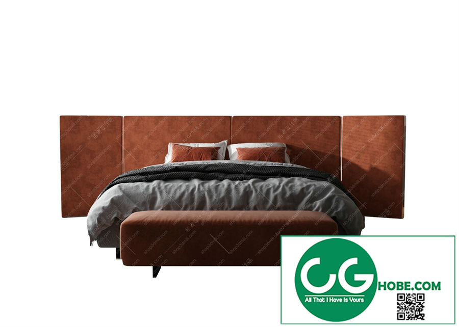 Modern Double Bed 36 3dsmax File